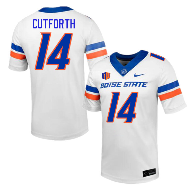 Max Cutforth Jersey, Boise State Broncos #14 Max Cutforth Football Jersey College Uniforms-White